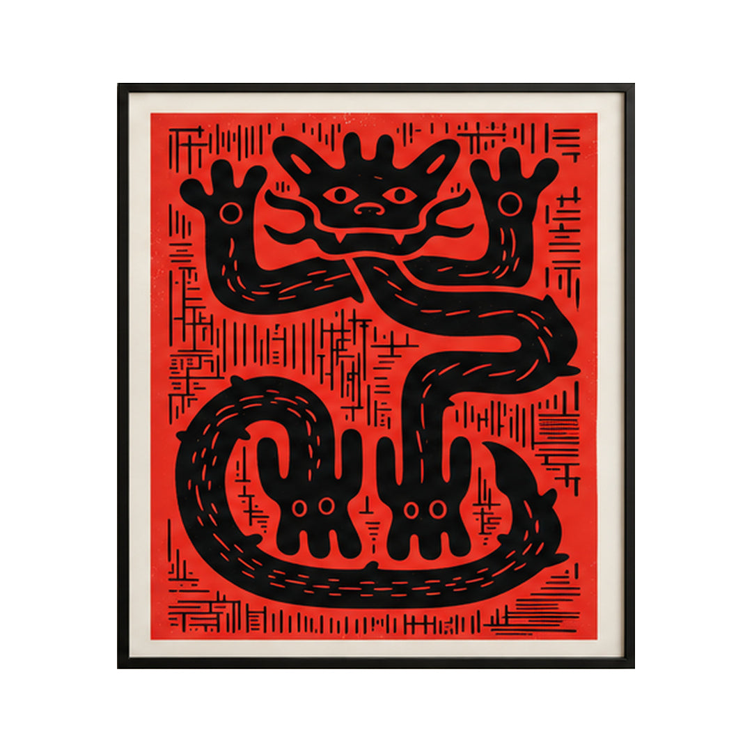 Framed Art - Red Dragon